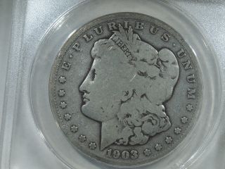 1903 - S $1 Vam 2 Micro S Morgan Silver Dollar Anacs G4 photo
