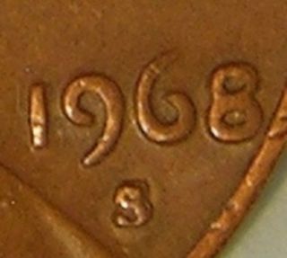1968 S/s Lincoln Memorial Penny,  (rpm) Error Coin,  Af 330 photo