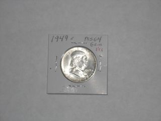 1949 S Silver Franklin Half Dollar Choice Gem Bu Uncirculated Key Date photo
