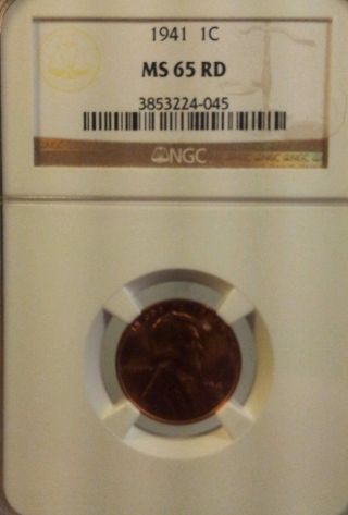 1941 1c Lincoln Cent Ms 65 Rd Ngc photo