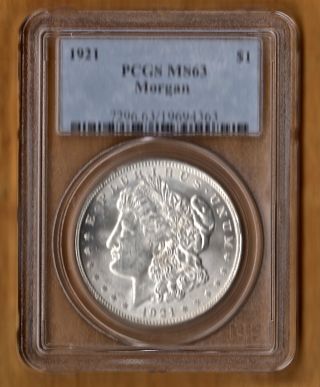 1921 Morgan Silver Dollar Pcgs Ms63 Vam 3du photo