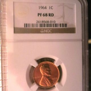 1964 1c Ngc Pr68rd Red Proof Lincoln Penny Cent photo