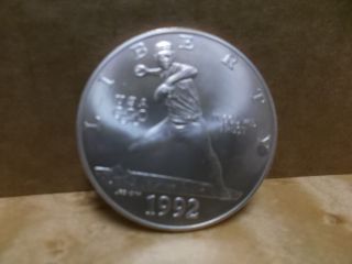 1992 Baseball Silver Dollar Commemorative Raw Choice Bu photo