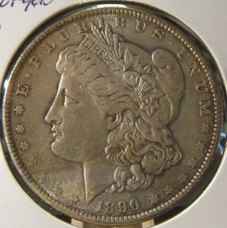 1890 - P Morgan Silver Dollar Xf - Au photo