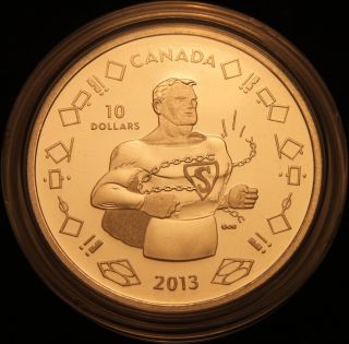 Canada 2013 $10 Silver Proof; Vintage Superman Coin 75th Anniversay photo