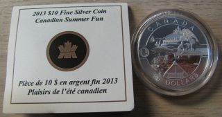 2013 Proof $10 O Canada - Summer Fun.  9999 Silver Coin & Only photo