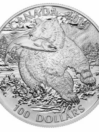 2014 Canada $100 For $100 Fine Silver Coin - The Grizzly photo