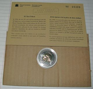 1996 Canada $2 Dollars Test Token With Encapsulated Rare photo
