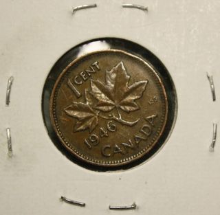 1946 Canada King George Vi - One Cent - Penny Coin photo