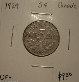 Canada George V 1929 Five Cents - Vf+ photo