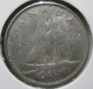 Canada 1968 10 Cent Silver Bluenose Sailing photo