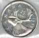 Canada 1955 25 Cents Quarter Iccs Pl 66 Cameo Queen Elizabeth Coins: Canada photo 1