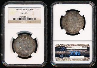 1903h Canada Half (ngc Ms62 Toned Beauty) $$$$ Great Coin photo