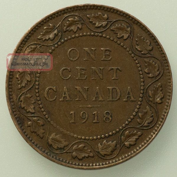 1918 Canada George V Large Cents Coins: Canada photo