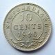 1940 Newfoundland Ten Cents Au - 50 Lustrous Low Mintage Nfld.  Dime Coins: Canada photo 2