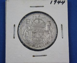 1944 Canada 50 Cents Silver King George Vi Coin photo