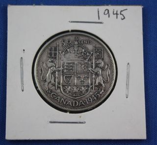 Great 1945 Canada 50 Cents Silver George Vi Coin photo