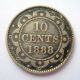 1888 Newfoundland Ten Cents F - 12 Scarce Date Only 30,  000 Struck Key Nfld.  Dime Coins: Canada photo 2