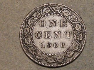 1908 Canadian Large Cent 6707a photo