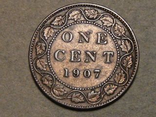 1907 Canadian Large Cent 6713a photo