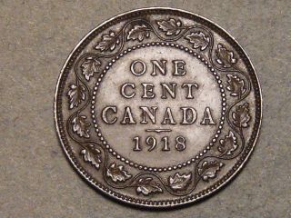 1918 Canadian Large Cent (au) 6725a photo