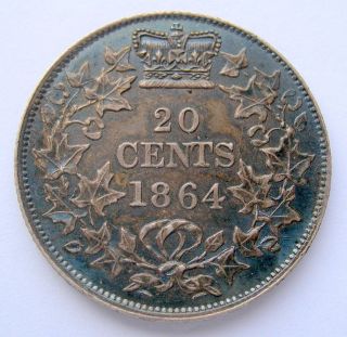 1864 Brunswick Twenty Cents Au - 50 Sensational N.  B.  Coin photo