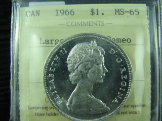 1966 Canada Dollar Silver Ms 65 Cameo Iccs photo