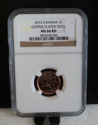 2012 Canada Cent Ngc Ms66 Rd Magnetic Steel Last Year Of Issue photo