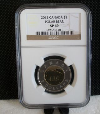 2012 Canada Old Type Style Obsolete Toonie Ngc Sp69 Polar Bear Pre April photo