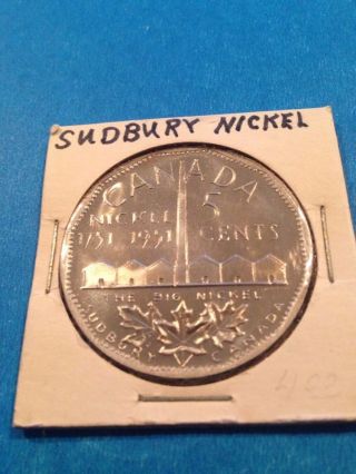 The Big Nickel 1951 Canada Large 5 Cents.  Uncirculated photo