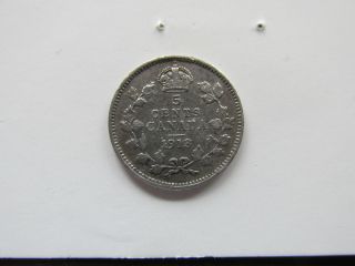 1913 Canada 5 Cents Silver Coin photo