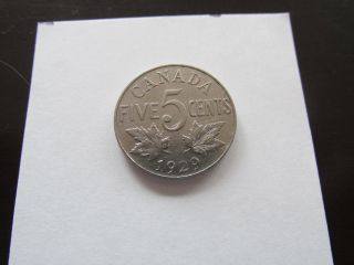 1929 Canada 5 Cents Coin photo
