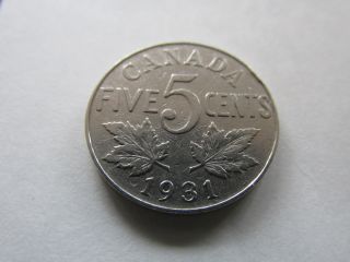 1931 Canada 5 Cents Coin photo