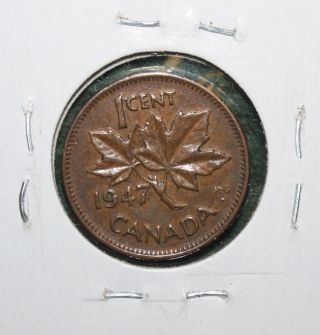 1947 Plain Canada King George Vi - One Cent - Penny Coin photo