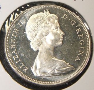 Rare 1967 Canadian 1 Dollar Coin Bu Silver Canada photo