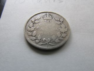 1919 Canada 10 Cents Silver Coin photo