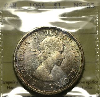 1964 Dollar ($1) Iccs Ms - 65 Pq+ Golden Toning Wow photo