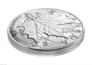 2013 Canada Fine Silver Maple Leaf 25th Anniversary High Relief Piedfort Coin photo