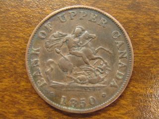 1850 Bank Of Upper Canada Half - Penny photo