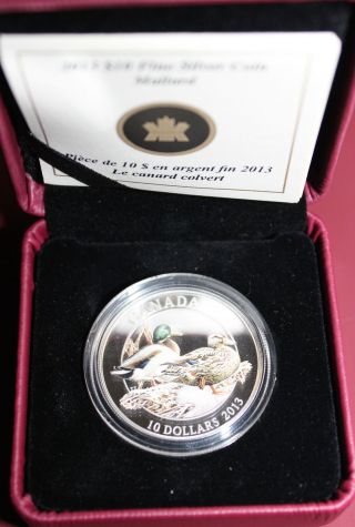 Mallard Wood Duck 2013 Canada $10 Fine Silver Coin photo