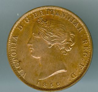 1856 Nova Scotia 1/2 Penny Ns - 5a1 Top State Red Finest Grade Rare. photo