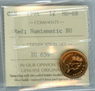 1994 Canada Cent Solo Finest Graded Red Very Rare. photo
