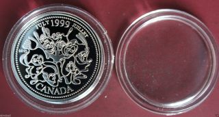 Millenium 25 Cent Proof July 1999 Canada Silver 925% 5.  9gr photo