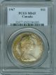 1967 Canada $1 Dollar Pcgs Ms65 2nd Finest Graded Light Toning Rare Coins: Canada photo 1