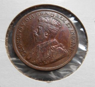 1917 1c Canada Large Cent Neon Red Tonning photo