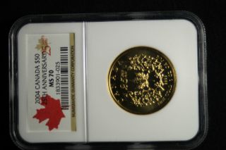 2004 Canada 1 Oz.  25th Anniverary Of The Maple Leaf.  Ms 70 Ngc photo