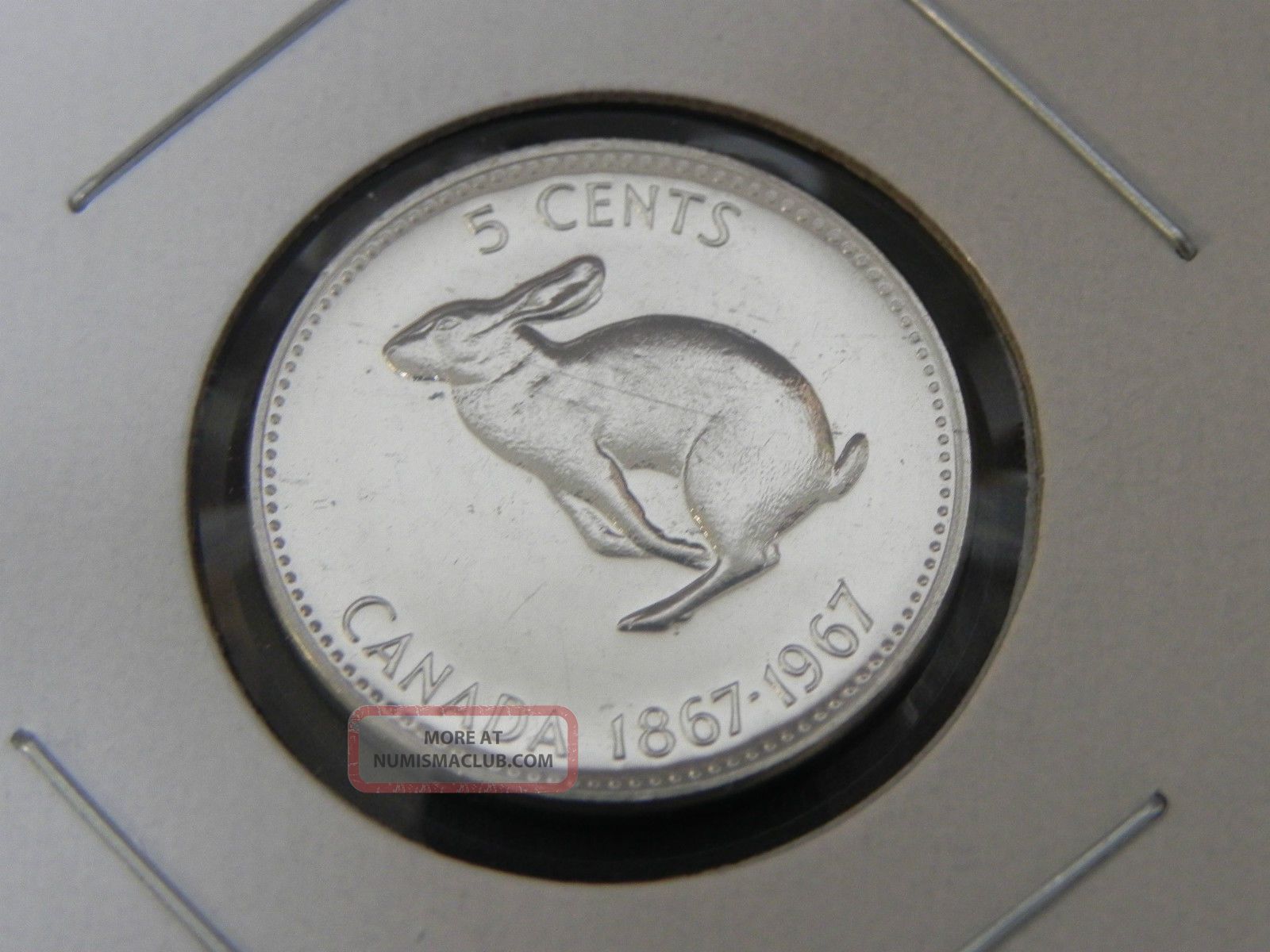 Canada 1967 Centennial 5 Cents Elizabeth II Canadian Rabbit Nickel Five Cent