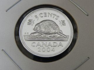 2004p Bu Pl Unc Canadian Canada Beaver Elizabeth Ii Nickel Five 5 Cent photo