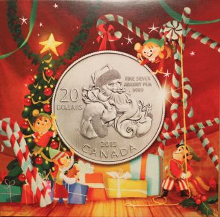 Canada 2013 $20 For $20; Santa;.  9999 Silver No Tax photo