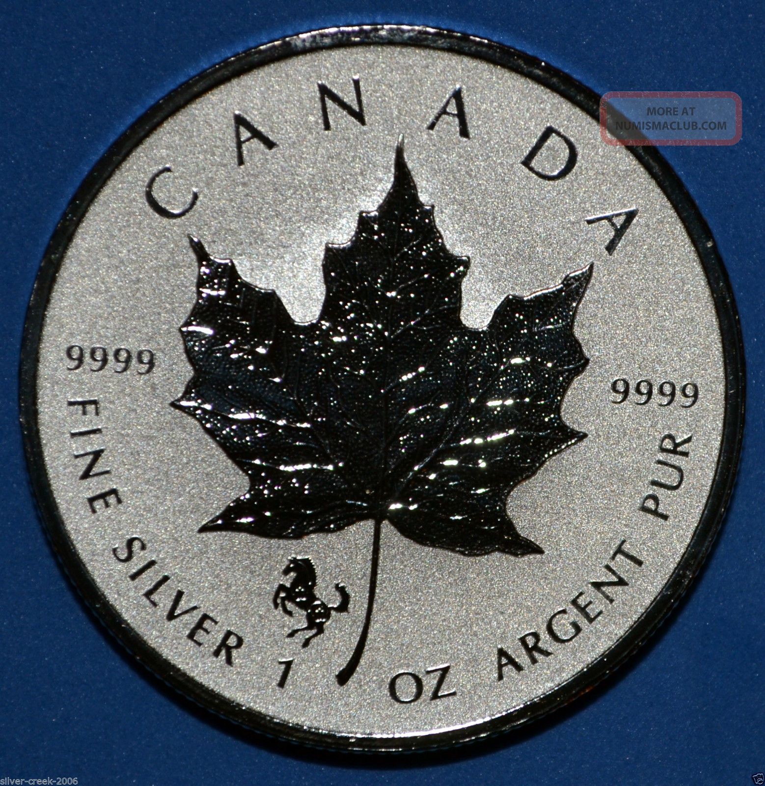 2014 1 Oz Canadian Maple Leaf Horse Privy Reverse Proof.  9999 Fine Silver Coin Coins: Canada photo